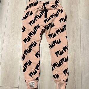 nununu Boys Black Logo Print Pink Jogger/Sweat Pants Drawstring-Elastic waist